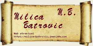 Milica Batrović vizit kartica